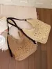 Bolso tejido de gran capacidad estilo coreano transfronterizo para mujer, nuevo modelo 2026, bolso de paja para vacaciones en la playa, bolso de hombro y bandolera de moda