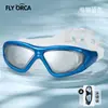 Gafas de Natación de Silicona, Marco Grande Electroplateado de Alta Definición, Antivaho, Impermeables, con Tapones para los Oídos Integrados, Gafas de Natación Unisex