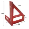 Esquadro de Medição de Ângulo de Meia-Madeira 3D, Régua de Marcação para Marcenaria em Liga de Alumínio, Esquadro de Sela de Carpinteiro de 45/90 Graus Ferramenta de Risco para Marceneiros e Construtores DIY (Escala Métrica, Vermelho)