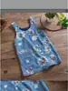 Directamente del fabricante: Vestido de tirantes de mezclilla lavado para niña, Nuevo estilo de verano con estampado de margaritas, Versátil para diversas ocasiones