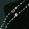 Cadena de Labios de Plata Pura 999.9 1.5g Cadena Gruesa de Beso Cadena para Clavícula Collar Simple Elegante Usando Perlas de Plata Modelo de Transmisión en Vivo