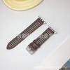Adecuado para Apple Applewatch 8/7 Generación Correa Vintage de Piel de Vaca Genuina Correa iwatch de Lona Patrón Houndstooth