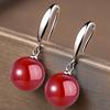 [Fábrica] Aretes de plata de ley S925 con ágata natural amarilla, azul, verde esmeralda para mujer, aretes de calcedonia roja, gema blanca para la oreja