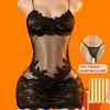 Lencería Sexy, Camisón de Tirantes Sexy Estilo Francés con Encaje, Conjunto de Pijama Coqueto Transparente Pura Pasión Ajustado a la Cadera, Comercio Exterior Transfronterizo