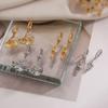 Aogu Nuevos Productos Transfronterizos Diseño Nicho Zircón Aretes Hoja de Ginkgo para Mujer INS Simple Personalidad Aretes Combinables Nuevos
