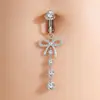 Nueva Moda Moño Zirconia Colgante Clip para Ombligo Anillo Falso para Ombligo Joyería Piercing Anillo para Ombligo para Comercio Electrónico Transfronterizo