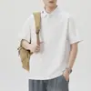 Roupas Masculinas Xintang 2026 Verão Nova Camisa Polo Masculina com Gola Reversível, Manga Curta, Leve, Marca da Moda, Camisa Polo de Manga Três Quartos