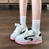 Zapatillas de Moda para Mujer 2026 Primavera y Otoño Nuevo Estilo Versátiles Zapatos Blancos con Superficie de Cuero y Suela Suave Mocasines Deportivos Casuales