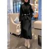 88028 Gran Amor Meiyuan 2025 Otoño e Invierno Nueva Moda Femenino Abrigo de Lana Extra Largo Ajuste Delgado