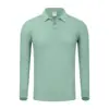 Camisa Polo de Algodão com logo estampado T-shirt de manga comprida para primavera e outono Macacão Camisa cultural corporativa Bordado personalizado Vestuário de trabalho