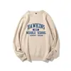 Serie de TV Americana Stranger Things Sudadera Redonda Periférica para Hombre y Mujer de Hawkins Escuela Secundaria Hawkins Manga Larga Otoño e Invierno t