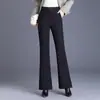 Moda Coreana para Ir al Trabajo Pantalones de Campana 2026 Otoño-Invierno Nuevos Pantalones Largos Gruesos de Forro Polar Cálido Sueltos a la Moda
