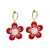 Pendientes de girasol tejidos de lana lindos, frescos y dulces, pendientes de flor de peluche para el corazón de una niña japonesa, venta al por mayor