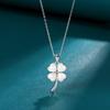 Novo colar de trevo de quatro folhas em prata esterlina s925 da Elaine, corrente de clavícula elegante, pingente de jade Hetian, uma geração de cabelo