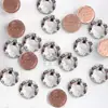 001 Blanco Cristal Strass Austriaco Iridiscente Strass Hotfix de Fondo Plano Ropa de Baile de Salón Estándar Nacional Apliques de Strass Strass Adhesivo para Ropa de Baile Strass Brillante Cadena de Hierro
