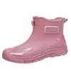 Botas de Lluvia Cortas Familiares Rosas para Días Lluviosos, Zapatos de vadeo Todo en Uno para Hombres y Mujeres, Zapatos de Goma para Todo Clima, Zapatos de Agua para Cocina