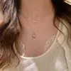 Colar de Lírio do Vale Estilo Livro Vermelho Pequeno Pingente Gota d'Água Escovada Diamante Brilhante Corrente Clavícula Fresco e Exquisito Sensação de Alto Padrão