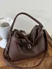 Bolso de mano de moda vintage, bolso tote de nicho de moda, bolso cruzado elegante, bolso de hombro de gran capacidad de color sólido único, moderno