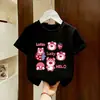 2026 Nueva Camiseta de Algodón Puro para Bebés Niñas de Manga Corta Dibujos Animados Verano Moda Linda Top de Media Manga para Niños