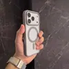 Funda Magnética para Teléfono con Tacto de Piel Adecuada para iPhone 17, Apple 16 Pro Max, Diseño Transparente Simple, 15 Plus, Funda Antigolpes para Pareja