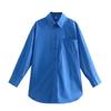 Outono Europeu e Americano Ins Estilo Europeu e Americano Calças com Bolso de Aba de 14 Cores Camisa Básica Feminina de Manga Comprida Decorada