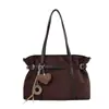 Bolso tote de ante transfronterizo de gran capacidad para mujer, tendencia retro de principios de primavera 2026, bolso de hombro para debajo del brazo con cinturón de moda
