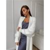 Cárdigan de punto blanco imitación visón transfronterizo para mujer, prenda exterior de otoño e invierno, suelto, de felpa, esponjoso, largo