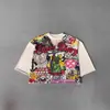 Comercio exterior europeo y americano transfronterizo estilo callejero Y2K graffiti personalizado estampado de moda unisex otoño camiseta holgada extragrande al por mayor