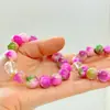 Pulseira de Cristal Branco Natural Rocha de Quartzo Vintage Guofeng 12mm