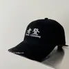 Gorra de Béisbol de Algodón Lavado Denim Viejo para Hombre, Bordado Versátil Estilo Chino, Circunferencia de Cabeza Grande, Gorra de Pico Adelgazante Taak