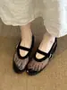 Sapatilhas de Ballet com Aumento Oculto de Altura de 5cm, Sapatos Mary Jane Planos Respiráveis com Malha de Strass, Sandálias Femininas com Salto Anabela, Respiráveis de Verão