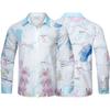 Atacado transfronteiriço camisa de manga comprida casa Blanca camisa fashion vintage com estampa floral roupa de casal
