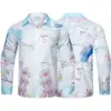 Camisa de Manga Comprida Atacado Transfronteiriço Racket Moda Retro Estampa Floral Camisa Masculina e Feminina Roupa de Casal