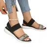 Sandalias Romanas de Cuña Europeas y Americanas para Mujer 2026 Estilo Étnico Bohemio Sandalias de Tira Hueca Zapatos de Viaje para Mujer
