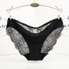 Calcinha feminina de peça única, sem costura, respirável, com renda, em tecido de barreira inferior 981 algodão Ice Silk, modelo sexy de cintura baixa.
