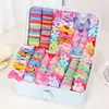 Caja de regalo con set de accesorios para el cabello, pinzas para el cabello, ligas para el cabello, pasadores laterales, adornos para el cabello para niñas, cordones para el cabello de princesa que no dañan el cabello