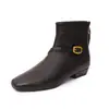 Botas Slim Femininas Fashion 2026 Outono/Inverno Novas Versáteis Casuais Estilo Francês Bico Quadrado Com Saias Botas Curtas Femininas Tendência
