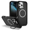 Adequado para Apple 16Promax Capa de Celular Magnética Fosca Iphone15 Moldura Espelhada Suporte Capa Protetora 14 Capa com Sensação de Pele