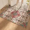 Alfombra Estilo Retro Americano, Tapete Absorbente de Agua Antideslizante para Baño, Terciopelo de Cristal con Puntos Plásticos en la Base, Felpudo Suave Resistente a Manchas, Transfronterizo