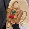 Bolso de Playa Tejido a Mano 2025 Nuevo de Moda Bolso Cruzado para Mujer Ins Viaje Bolso de Paja Nuevo Producto de Moda para Mujer