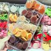 Clipes de Cabelo Infantis Divertidos com Tema de Comida de Festival do Meio do Outono, Biscoitos Quirky de Xilitol com Gergelim Preto e Gema de Ovo, Presilhas para Meninas