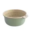 Cesta de Drenaje Redonda de Doble Capa Juego de Seis Piezas Cesta para Lavar Verduras Cesta para Lavar Verduras y Arroz de Cocina Venta al por Mayor Lavabo para Lavar Verduras Cesta para Frutas