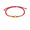 Pulseira de Ouro Puro 999 Cadeado da Sorte Lótus com Contas da Fortuna, Presente para Mãe ou Namorada, Presente de Feriado, Item Popular para Transmissão ao Vivo