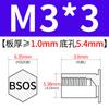 Yishenglong Pernos Remachables para Agujero Ciego de Acero Inoxidable Tuercas Remachables Placa de Presión Hexagonal Rosca Bsos-M3M4