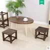 Taburete Pequeño Doméstico de Madera Maciza Vintage para Sala de Estar para Cambiarse los Zapatos, Taburete Cuadrado de Mesa de Café para Adultos, Taburete Pequeño Nórdico para Niños, Multifuncional