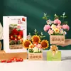 Regalo para el Día del Maestro para maestras: decoración de ramo de girasoles, planta en maceta de flores artificiales hecha a mano como recuerdo