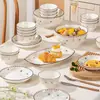 Pratos e Louças de Cerâmica Tigela de Arroz Doméstica Tigela de Sopa Simples Estilo Escandinavo Conjunto Criativo Personalizado de Louças Prato Prato de Peixe