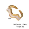 Anel Aberto Estilo Francês Leve Luxo Retrô Aço Inoxidável Gota de Óleo Moda Versátil Anel Dourado 18K Não Desbota Joia Transfronteiriça