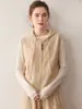 Nuevo Suéter de Cachemira Pura para Mujer Otoño e Invierno, Chaleco Grueso con Capucha, Cárdigan de Capas con Cremallera Doble, Prendas de Punto