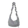 2026 Verano Nuevo Estilo Coreano Bolso Cruzado de Hombro de Gran Capacidad con Cuadros Negros y Grises y Encaje Bolso de Lona Simple de Moda para Mujer